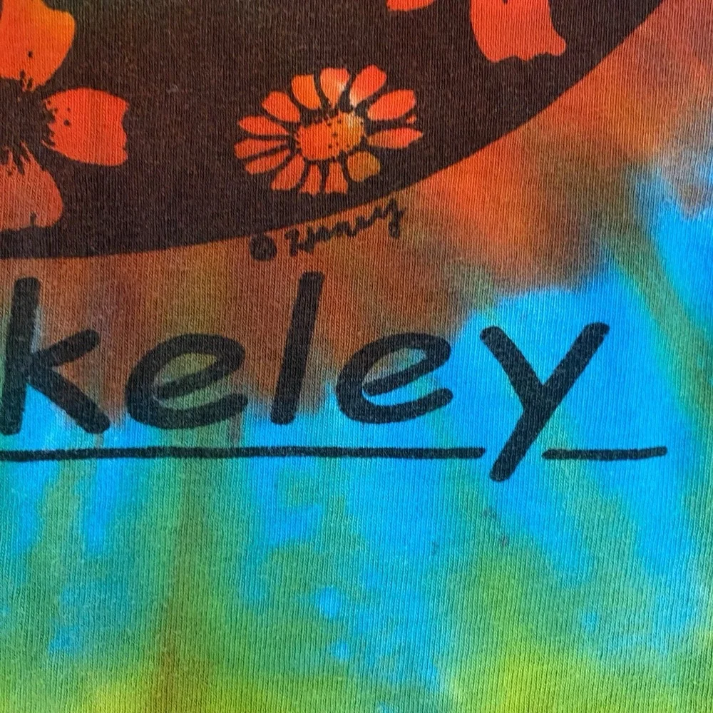 Vintage Y2K Berkeley Tie-Dye Boho Floral T-Shirt Adult Size Large Hippie Peace